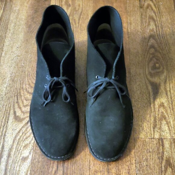 Men\'s CLARKS Original Desert Boots Suede Black Size 12 EUC main image 6